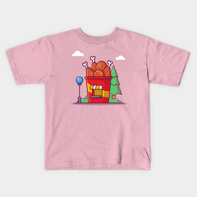 Fried Chicken Shop Kids T-Shirt by Catalyst Labs